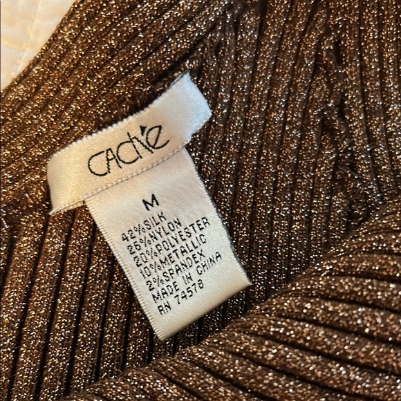 Cache - Ribbed One-Shoulder Top - size medium - Picture 4 of 7